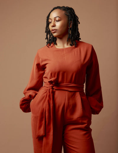 Mnubistyle Fire Jumpsuit - Orange - Shopzetu