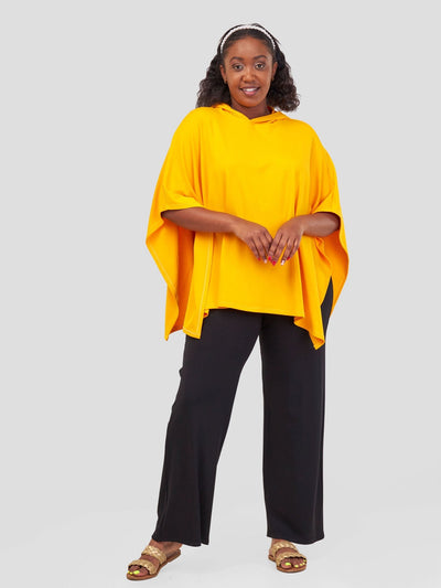 Vivo Jira Hooded Poncho - Safron - Shopzetu