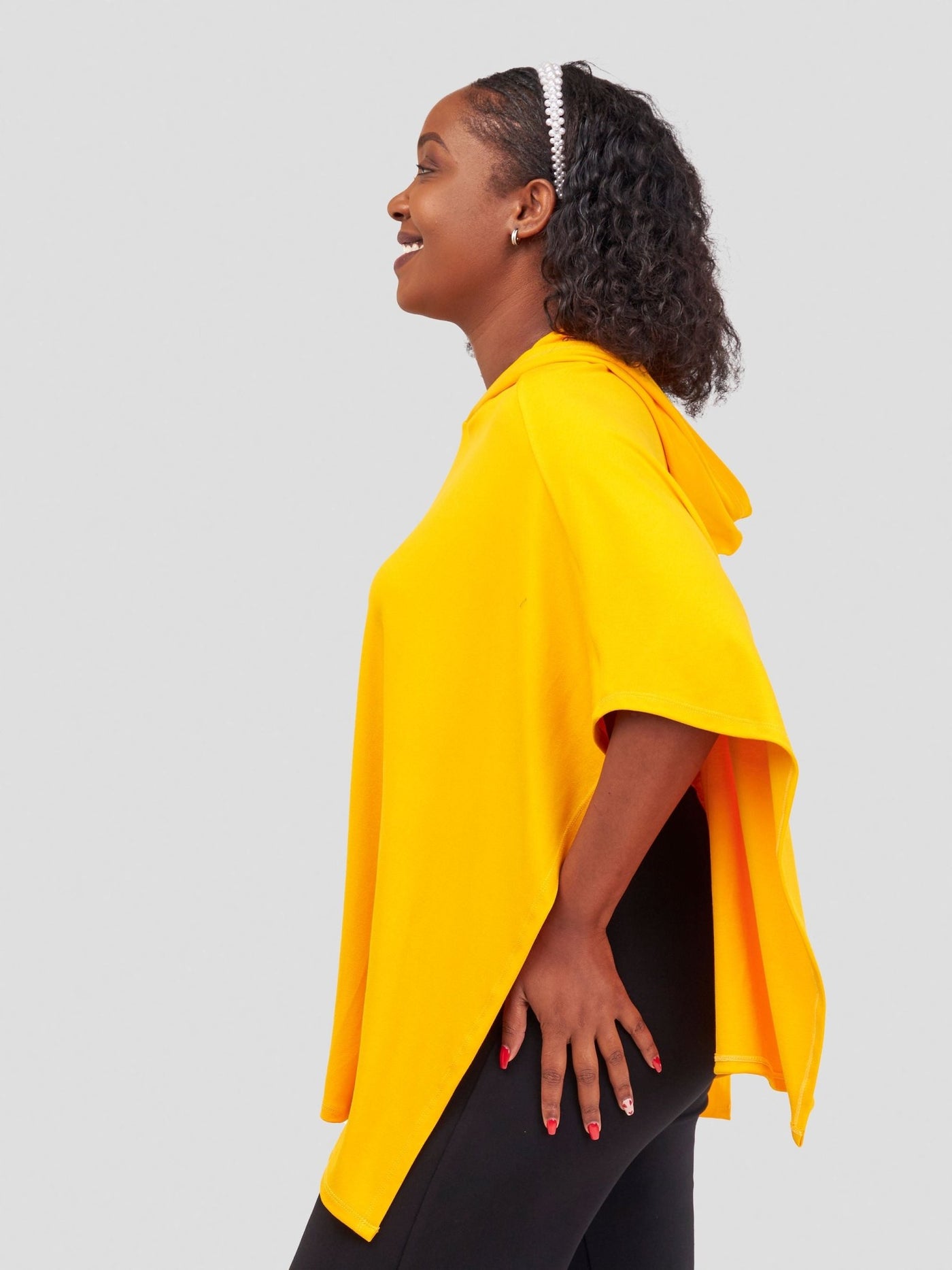 Vivo Jira Hooded Poncho - Safron - Shopzetu