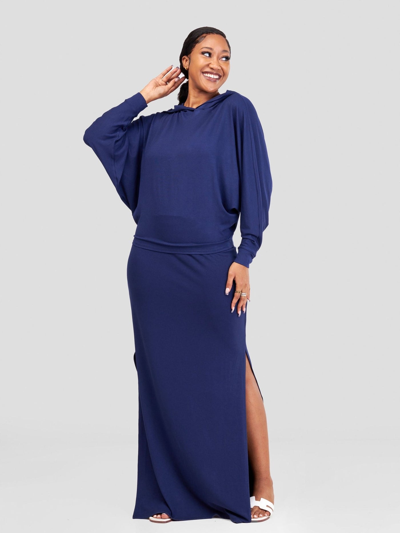 Vivo Jira Maxi Skirt - Navy Blue - Shopzetu