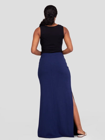 Vivo Jira Maxi Skirt - Navy Blue - Shopzetu