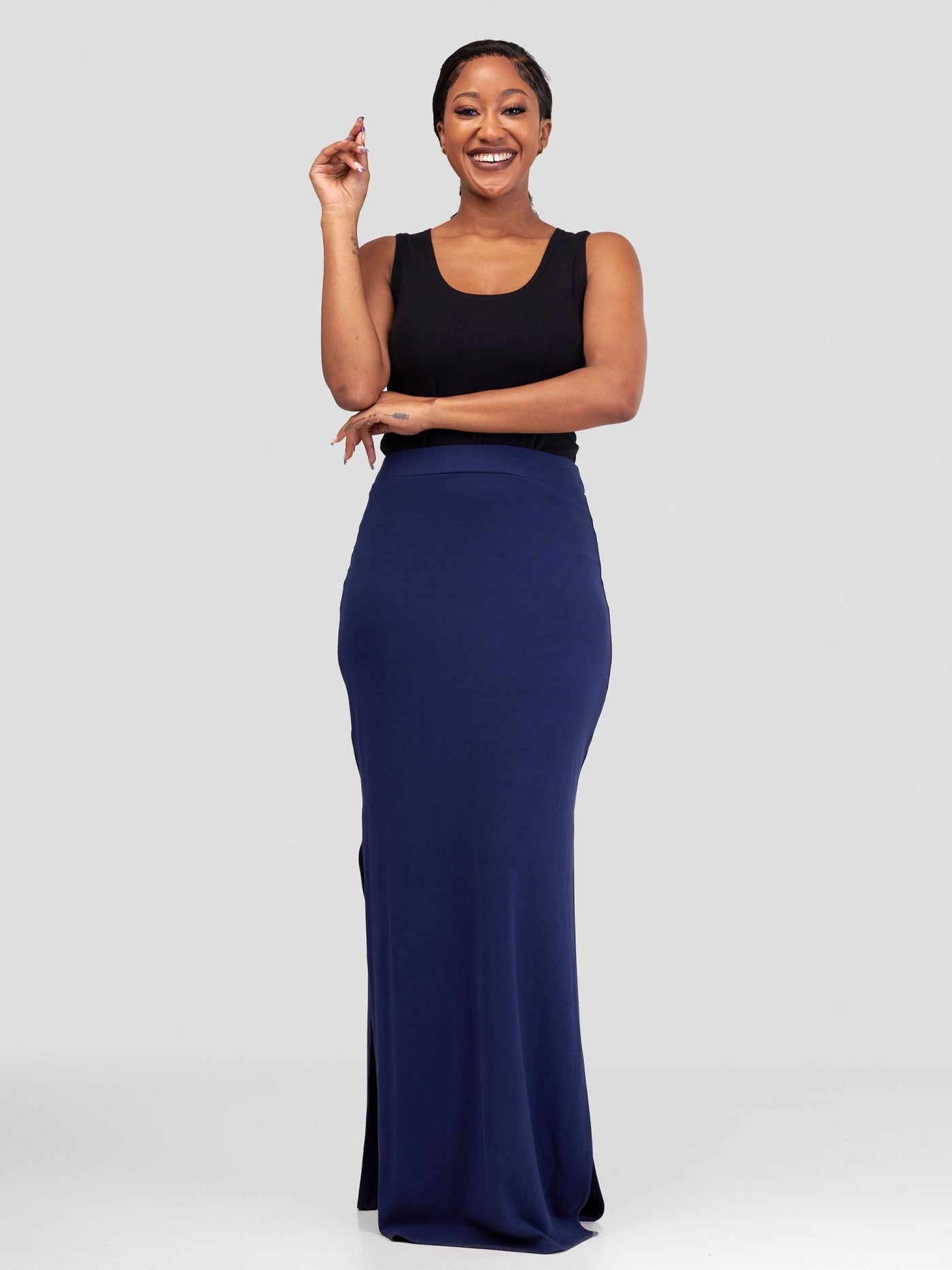 Vivo Jira Maxi Skirt - Navy Blue - Shopzetu