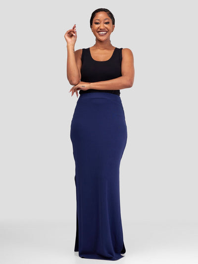 Vivo Jira Maxi Skirt - Navy Blue - Shopzetu