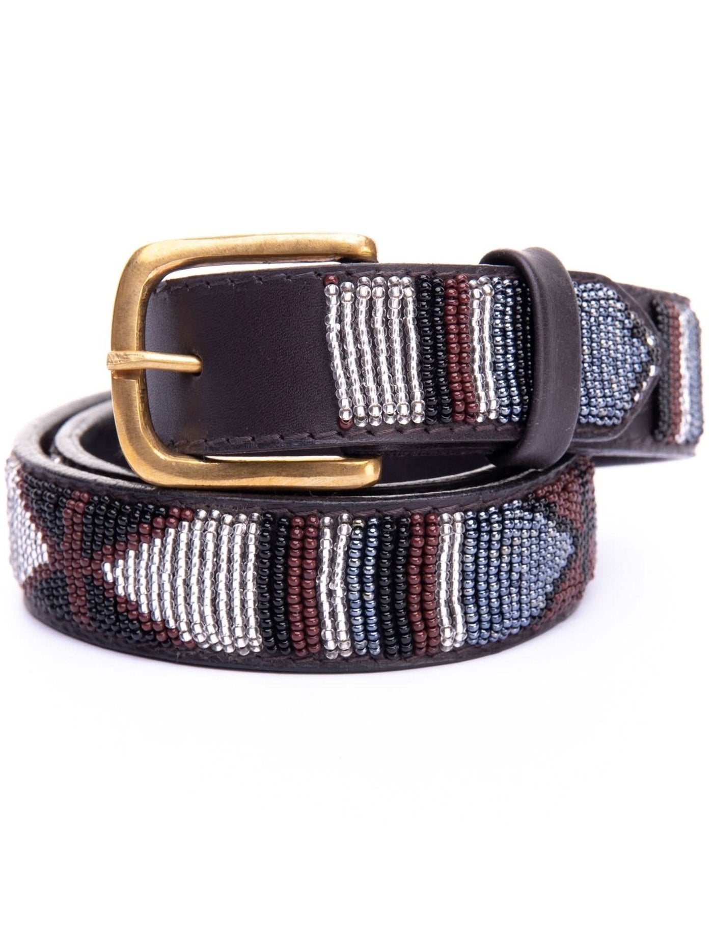 Azu Casual 3 Cm Beaded Belts - Brown Print - Shopzetu
