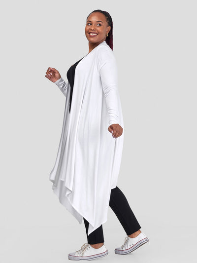 Vivo Basic Long Sleeve Cascade Waterfall - White - Shopzetu