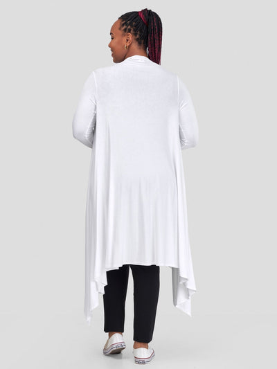 Vivo Basic Long Sleeve Cascade Waterfall - White - Shopzetu