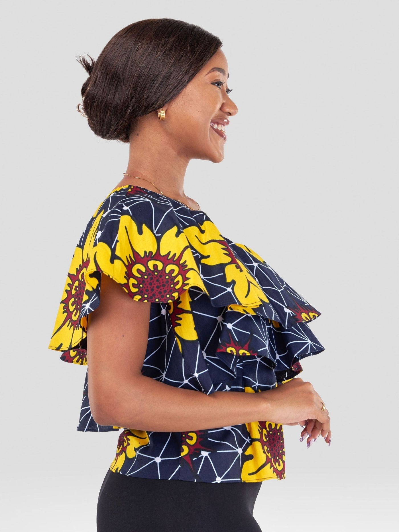 Vivo Naya One Shoulder Flounce Top - Alizeti - Shopzetu
