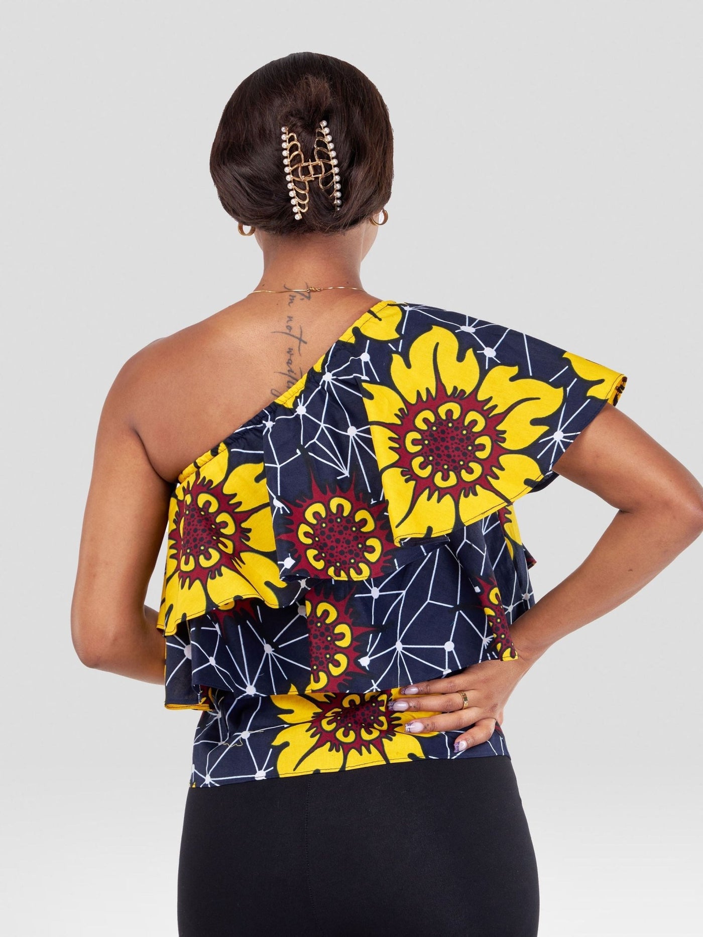 Vivo Naya One Shoulder Flounce Top - Alizeti - Shopzetu