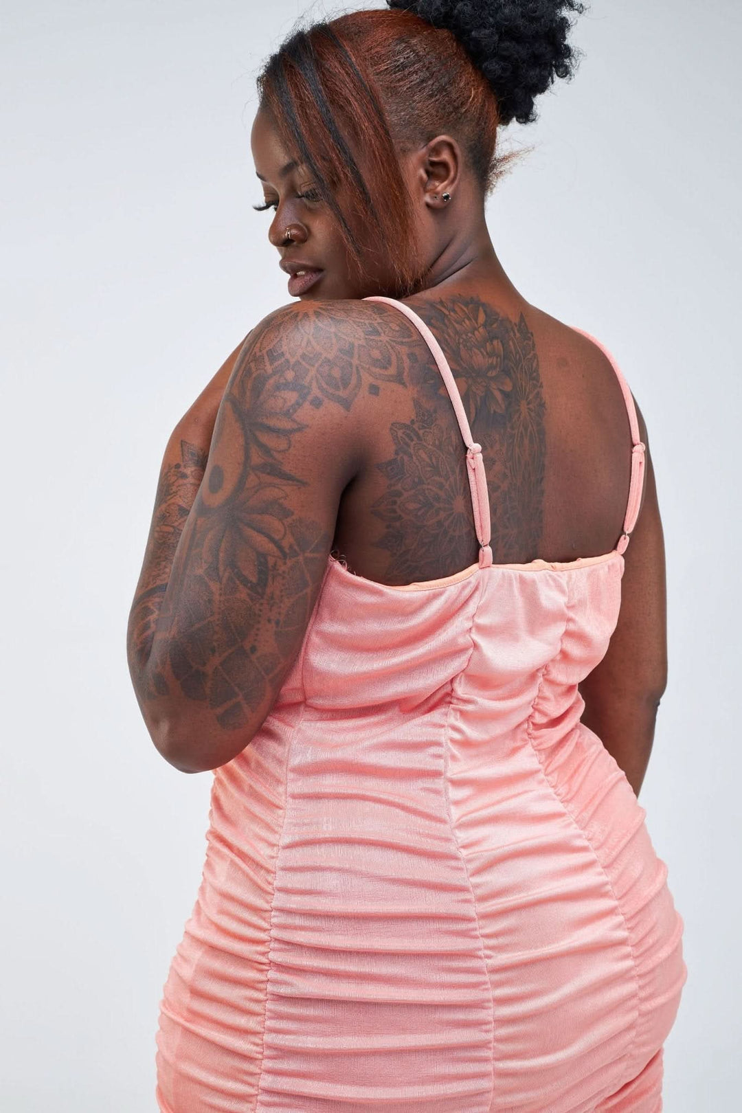 Popular 21 Spaghetti-Strap V-Neck Dress - Coral Haze - Shopzetu