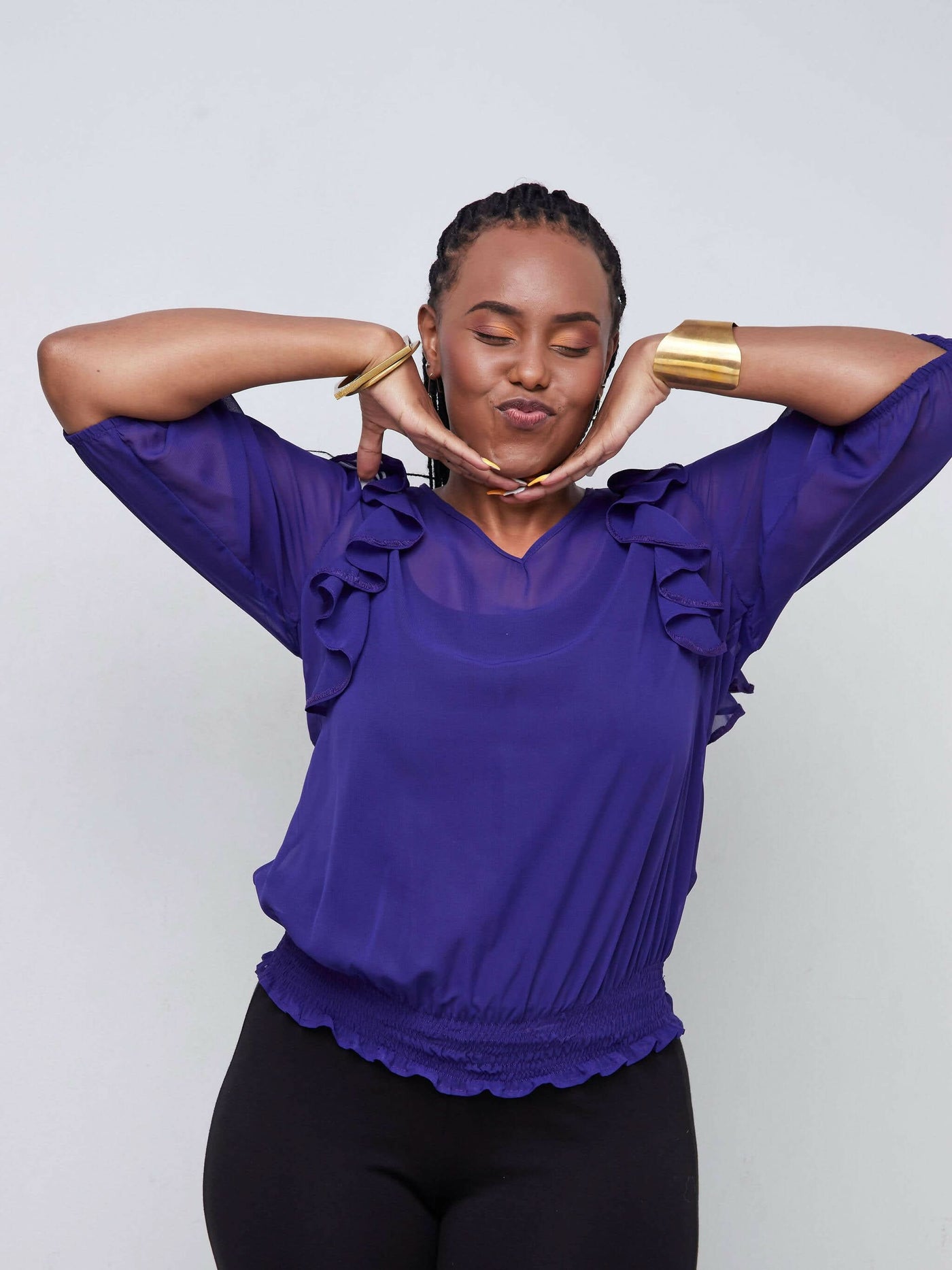 Purple Thread Zamba Top - Purple