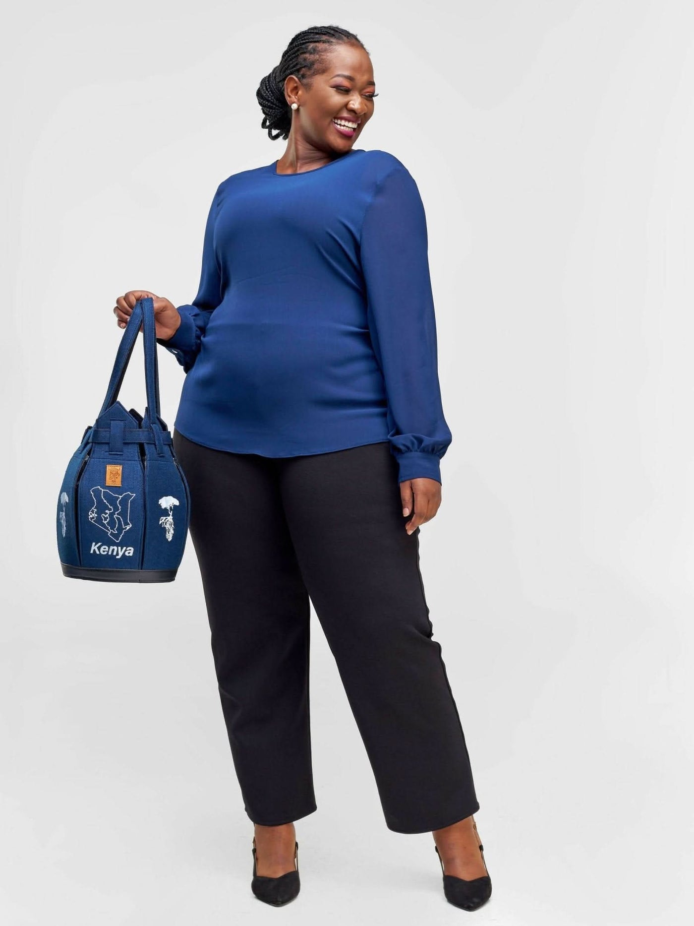 Kuldra Pineapple Spike Handbag - Blue - Shopzetu