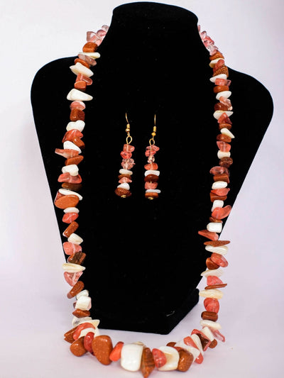 Klewisia Closet Ceramic Mix Necklace Beads Jewellery - Brown - Shopzetu