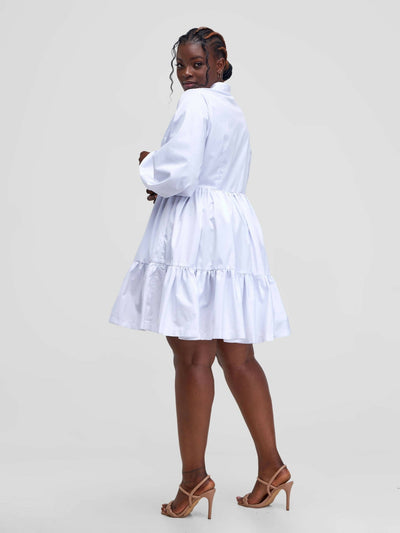 Izulu Kenderi Dress - White - Shopzetu