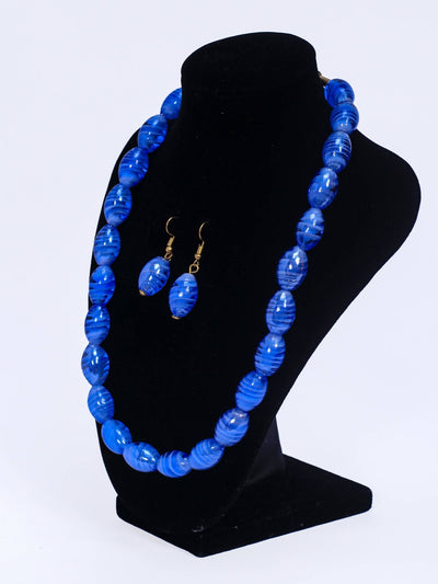 Klewisia Closet Shiny Pearls Necklace Jewellery - Blue - Shopzetu