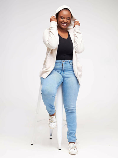 Hessed Zip Up Unisex Hoodies - White - Shopzetu
