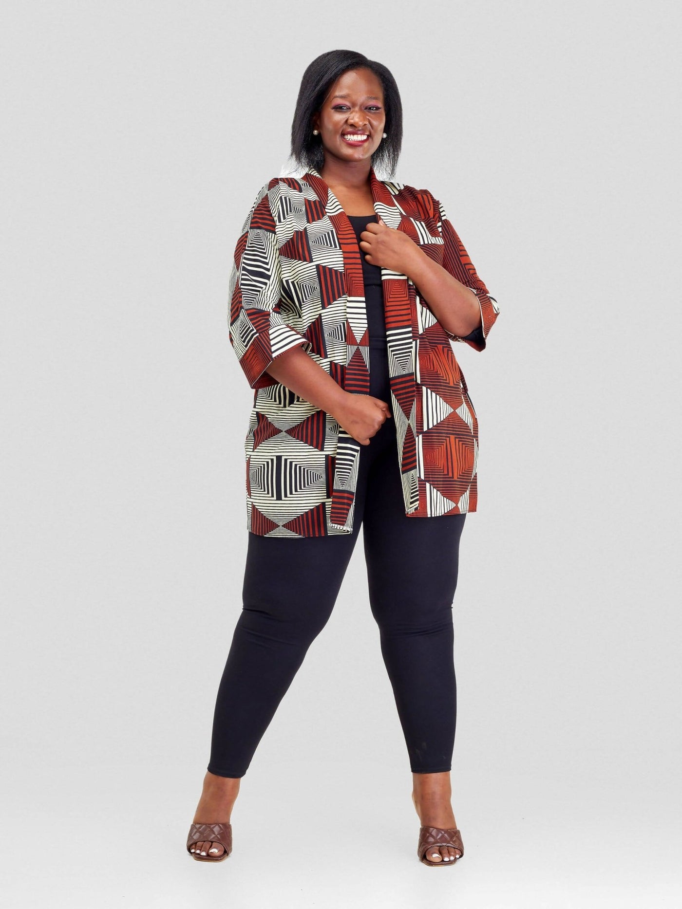 Hando Afrikan Designs Rongo Kimono - Brown - Shopzetu