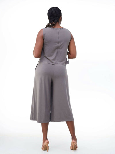Hessed Sleeveless Jumpsuits - Grey - Shopzetu