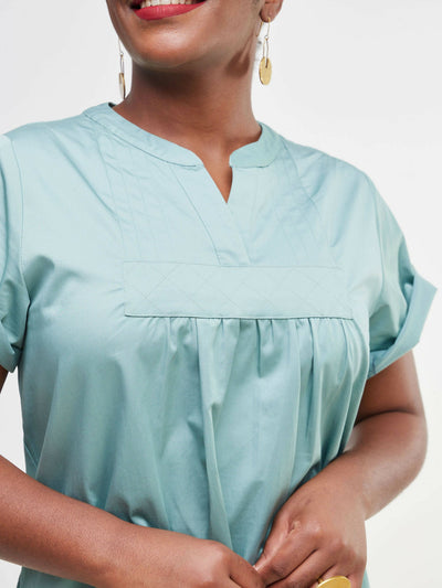 Valuespot Cotton Dress - Green - Shopzetu