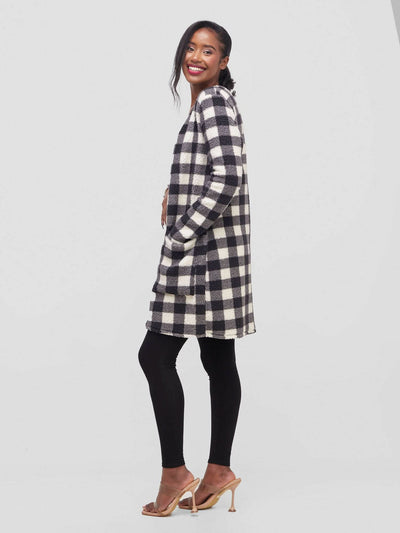 Aramay Marinus Open Front Cardigan - Black / White
