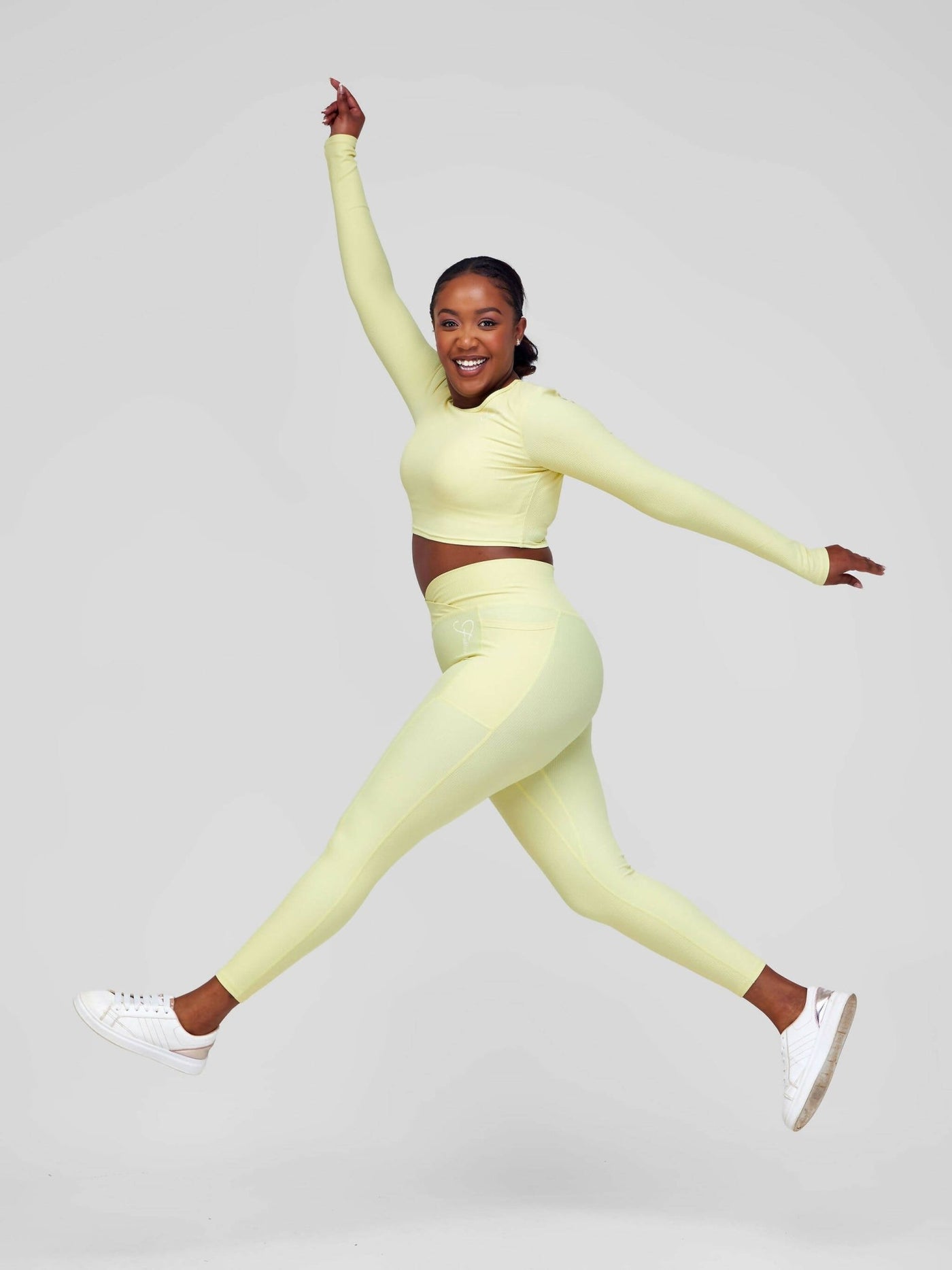 Fabtive Maridadi Long Sleeved Set - Yellow - Shopzetu