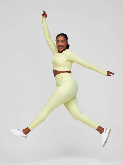 Fabtive Maridadi Long Sleeved Set - Yellow - Shopzetu