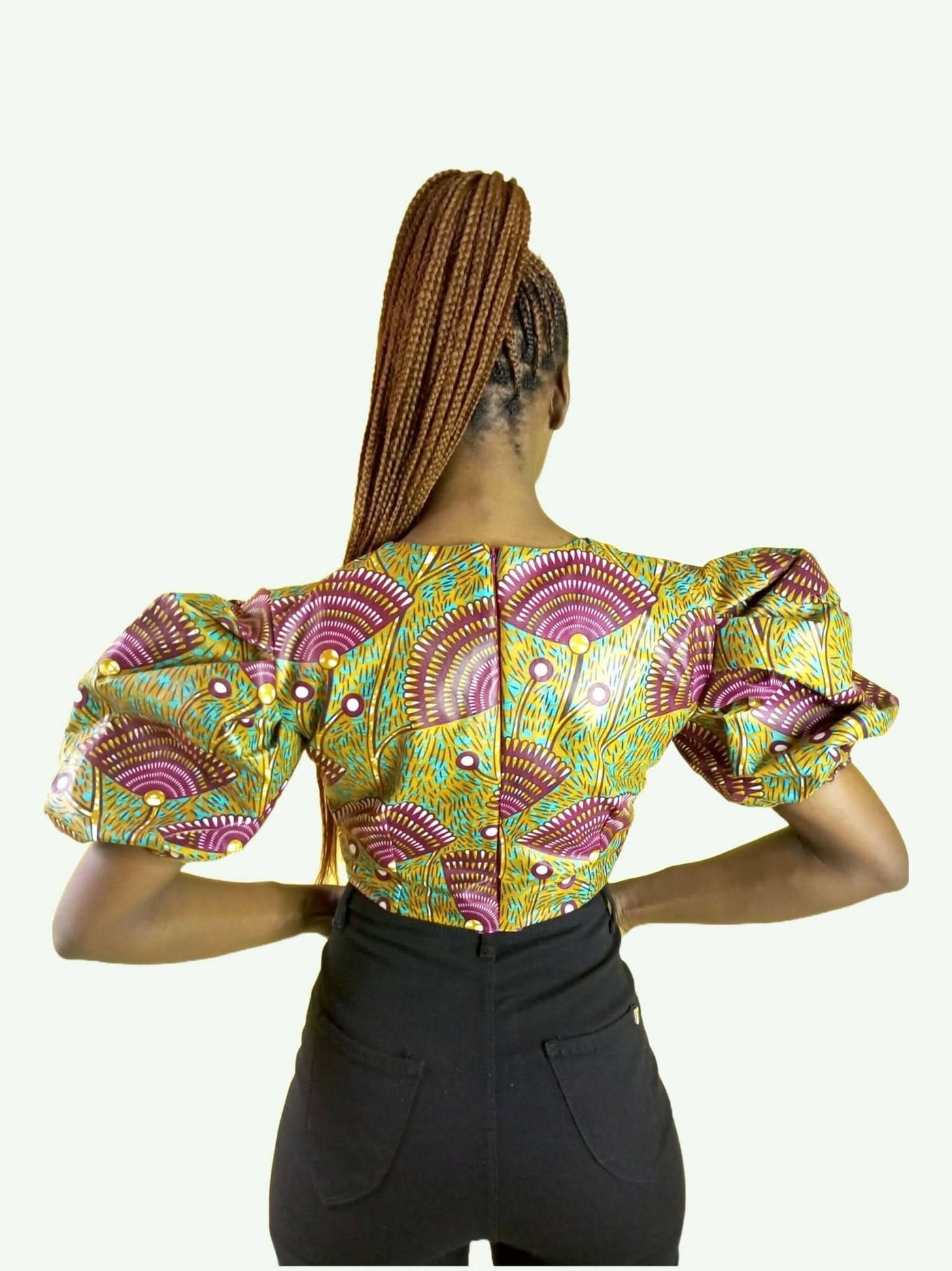 Da'joy Fashions Davina Ankara Top - Brown - Shopzetu