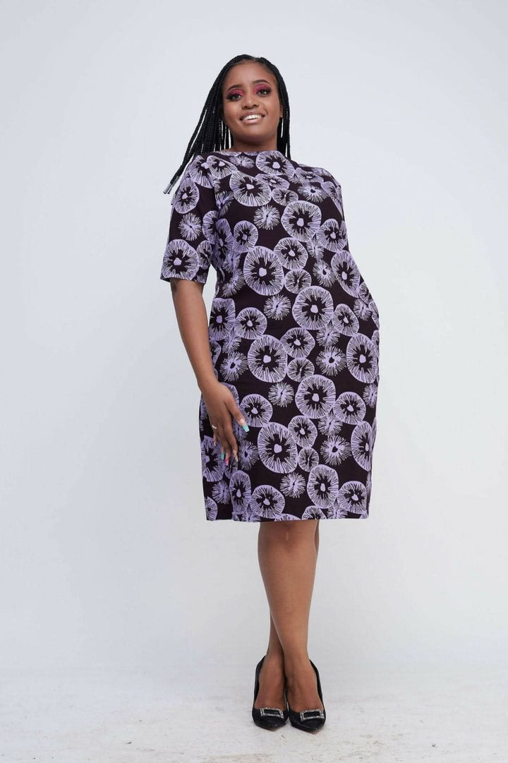 Dewuor Paloma Shift Dress - Purple - Shopzetu