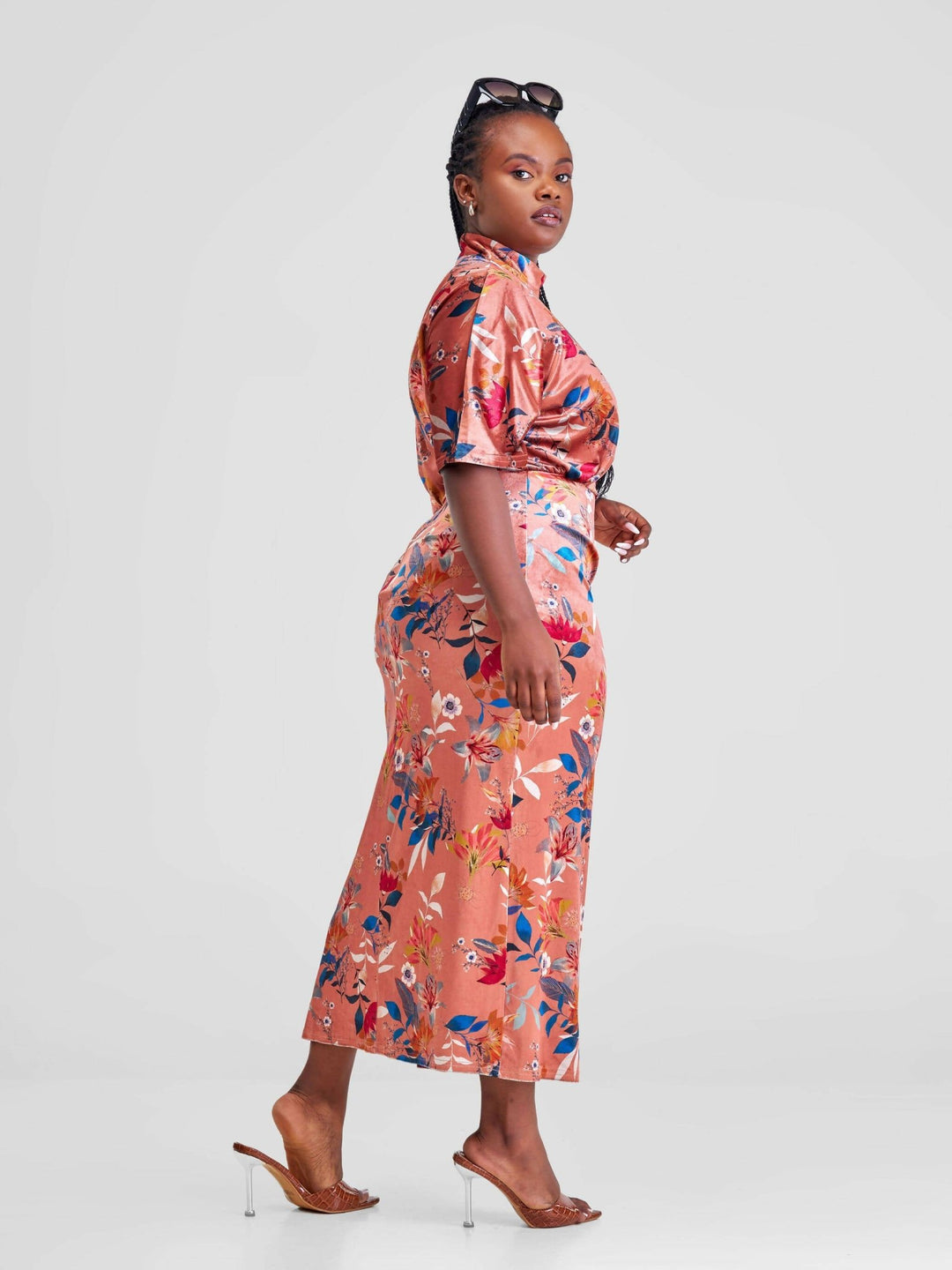 Immaculate Chic Pencil Midi Dress - Rust - Shopzetu