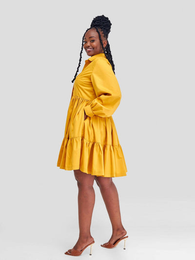 Izulu Kenderi Dress - Mustard - Shopzetu