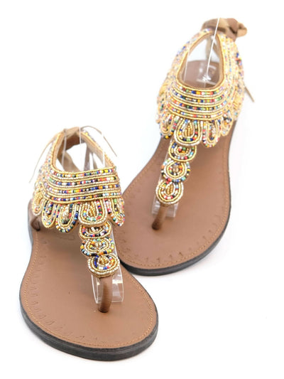 Azu's Baraka Sandals 130 GX T - Gold / Mix Beads - Shopzetu
