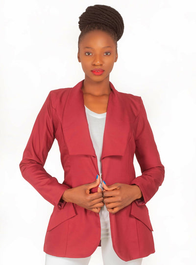 Da'joy Fashions Horus Coat - Maroon - Shopzetu