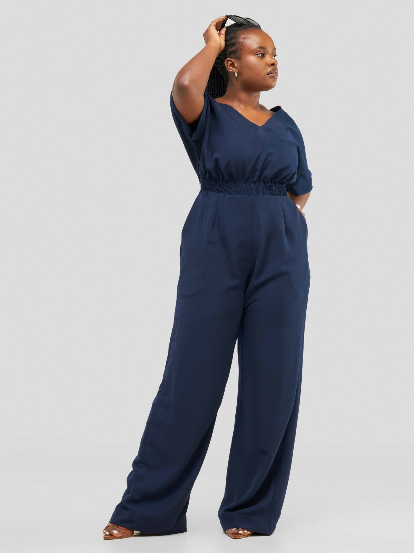 Purple Thread Bonde Jumpsuit - Navy Blue - Shopzetu