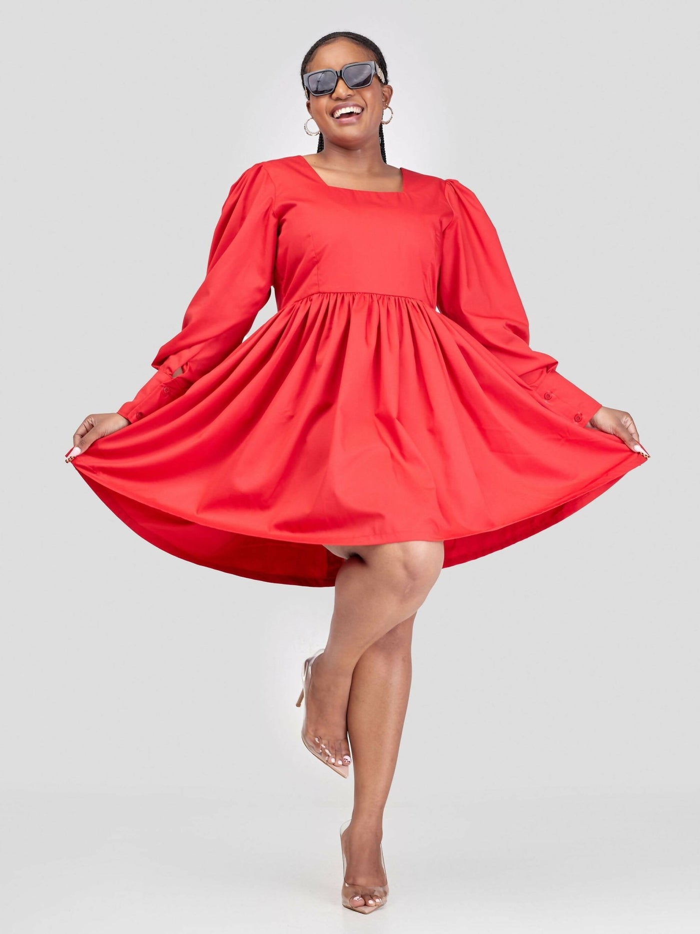 Izulu Doldol Mini Dress - Red - Shopzetu