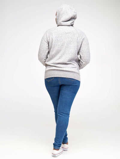 Hessed Zip Up Unisex Hoodies - Grey - Shopzetu