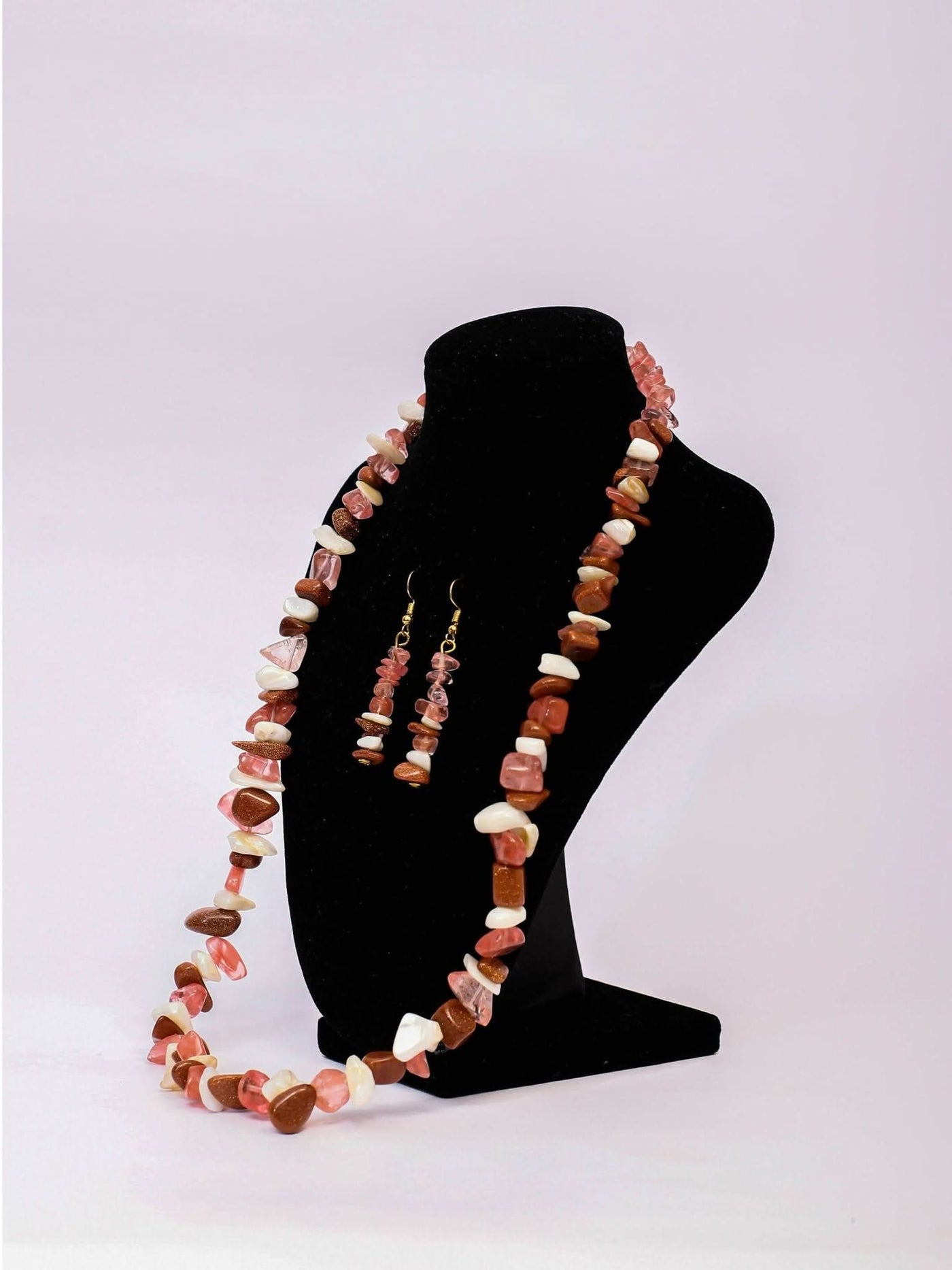 Klewisia Closet Ceramic Mix Necklace Beads Jewellery - Brown - Shopzetu
