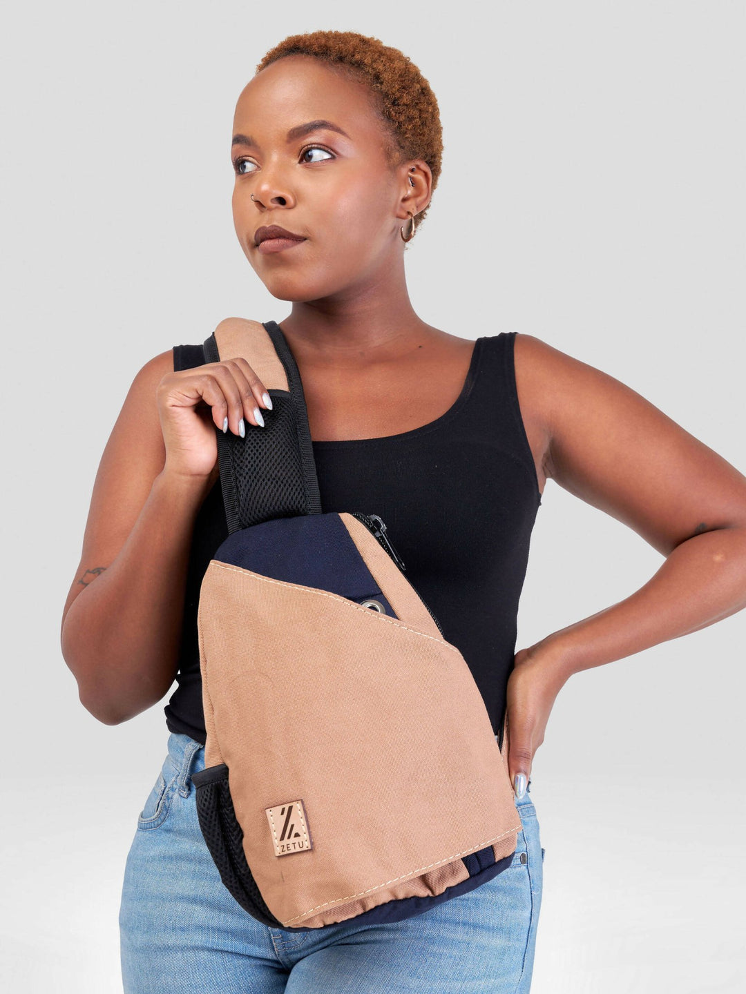 Zetu Africa Slingbag Crossbag - Tan - Shopzetu