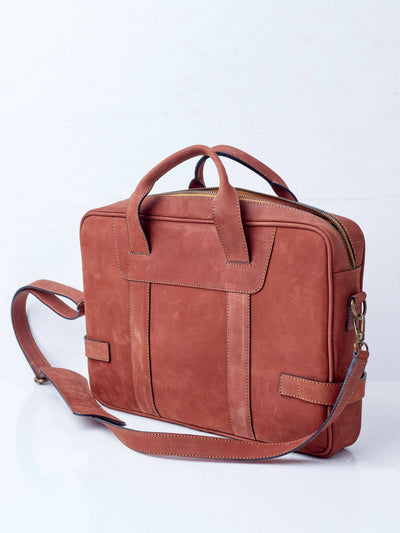 Mubi Leather Mali WorkBag - Tan - Shopzetu