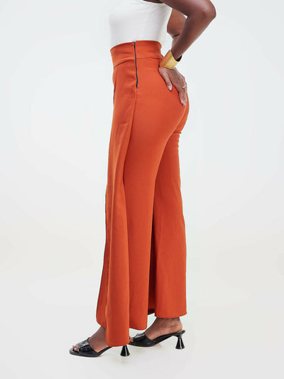 Da'joy Fashions Sand Pallazo Pants - Brown - Shopzetu