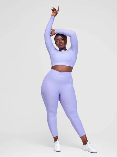 Fabtive Maridadi Long Sleeved Set - Purple - Shopzetu