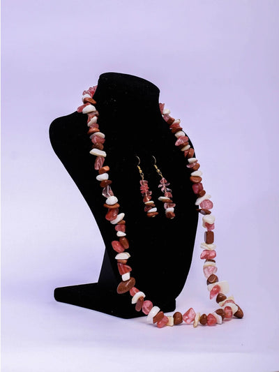 Klewisia Closet Ceramic Mix Necklace Beads Jewellery - Brown - Shopzetu