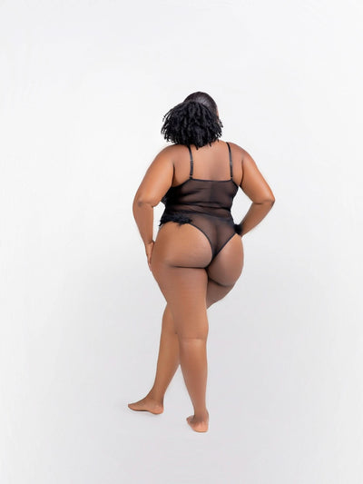 Intimates Kenya-Sexy Lingerie Furry Temptation Passion perspective Bodysuit - Black - Shopzetu
