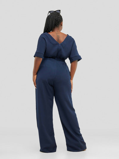 Purple Thread Bonde Jumpsuit - Navy Blue - Shopzetu