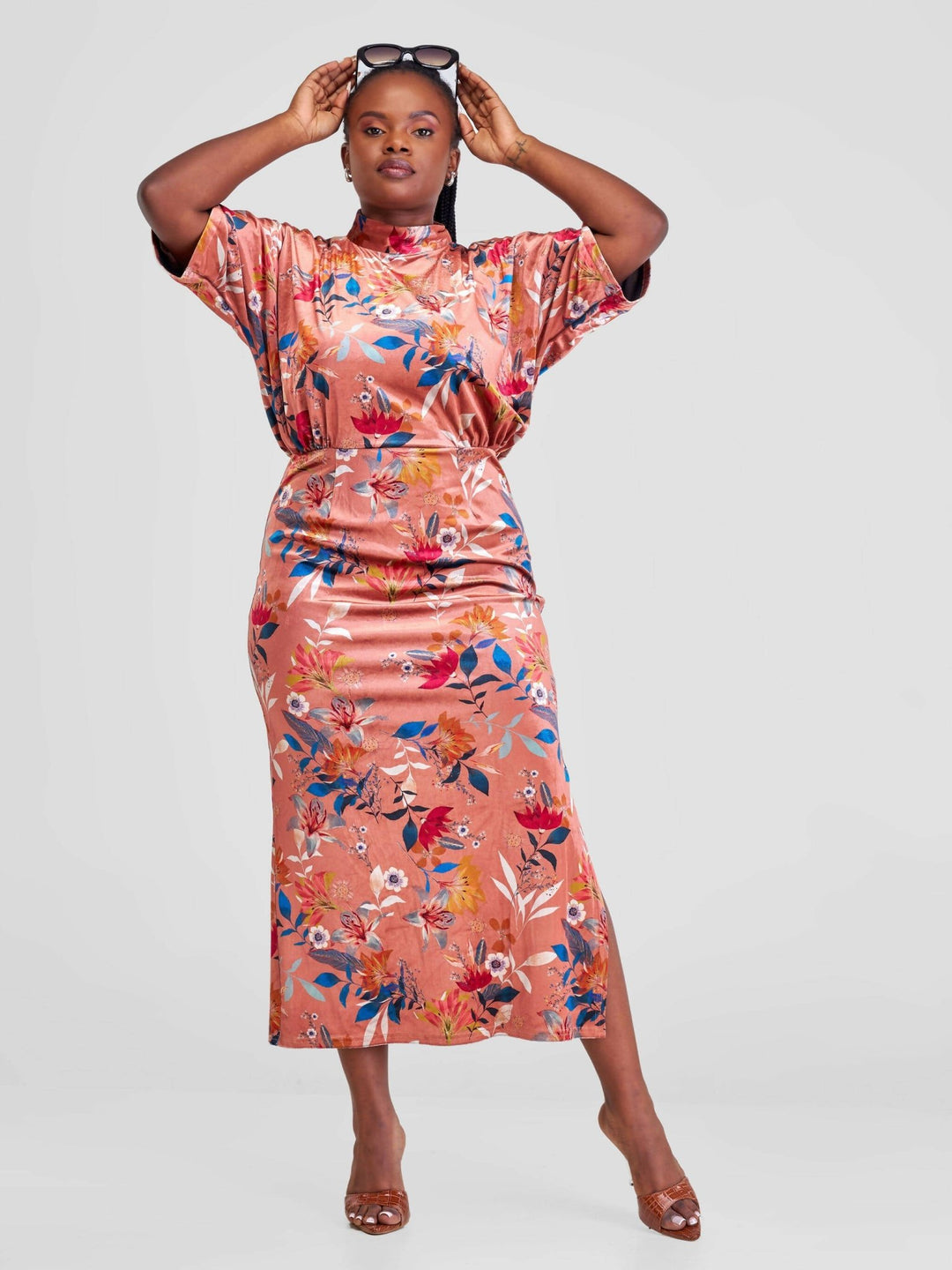 Immaculate Chic Pencil Midi Dress - Rust - Shopzetu