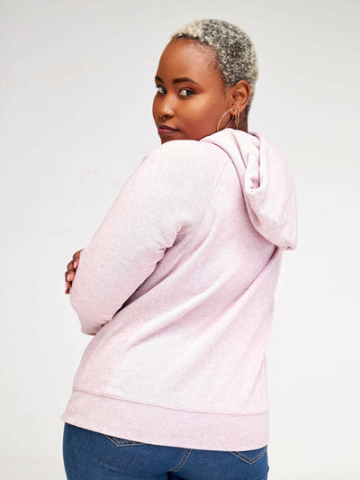 Hessed Zip Up Unisex Hoodies - L.Pink - Shopzetu