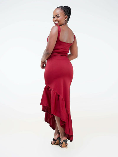 Da'joy Fashions Diva Maxi Dress - Maroon - Shopzetu