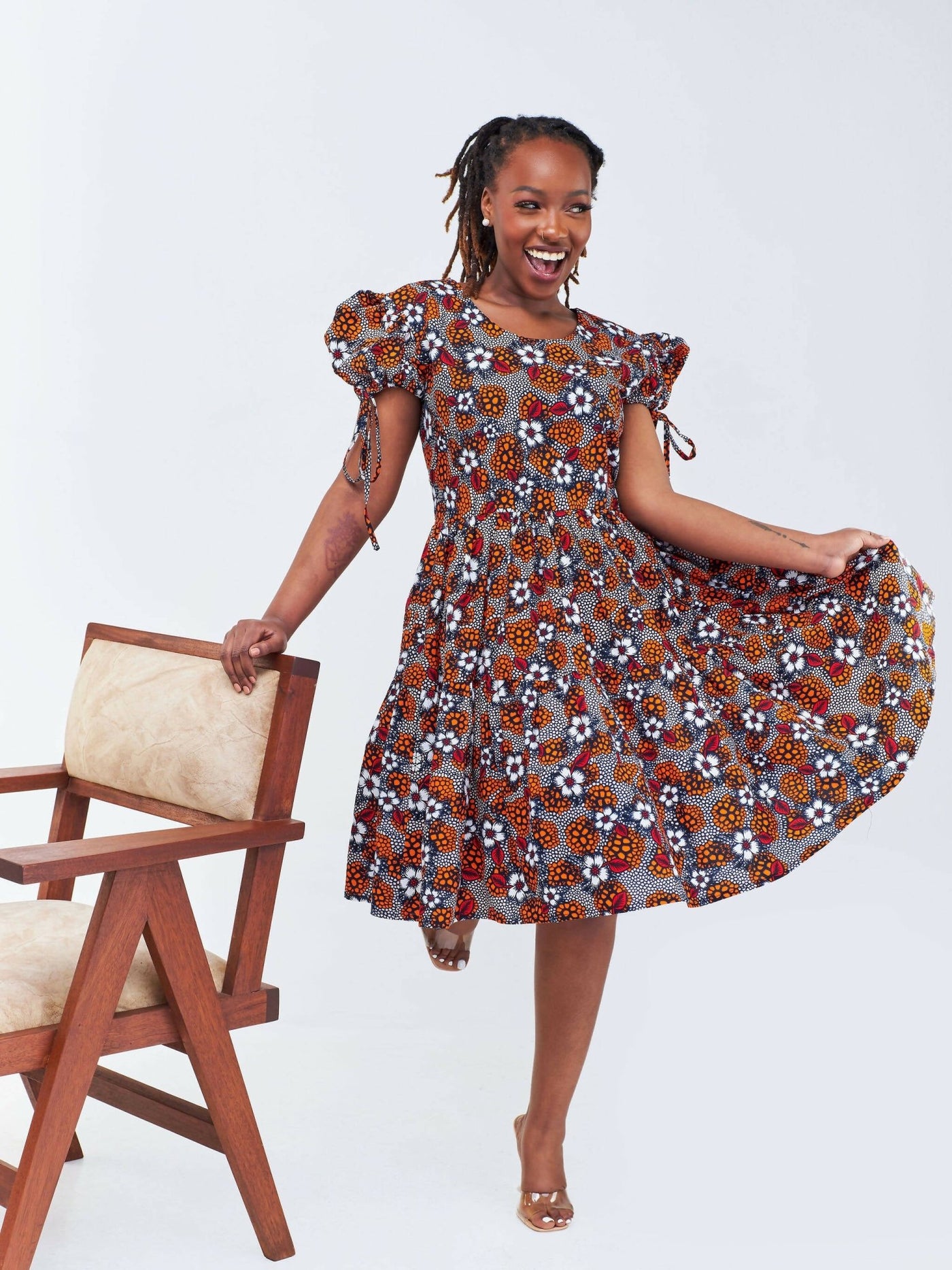 Izulu Yebo Dress - White Print - Shopzetu