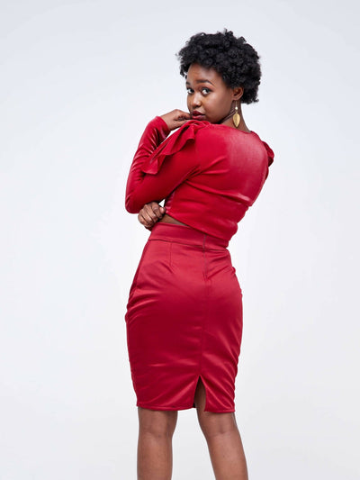 Da'joy Fashions Osiris Skirt Set - Maroon - Shopzetu
