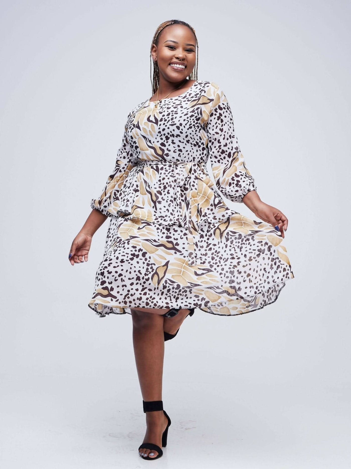 Dewuor Two Layered chiffon - Light Brown - Shopzetu