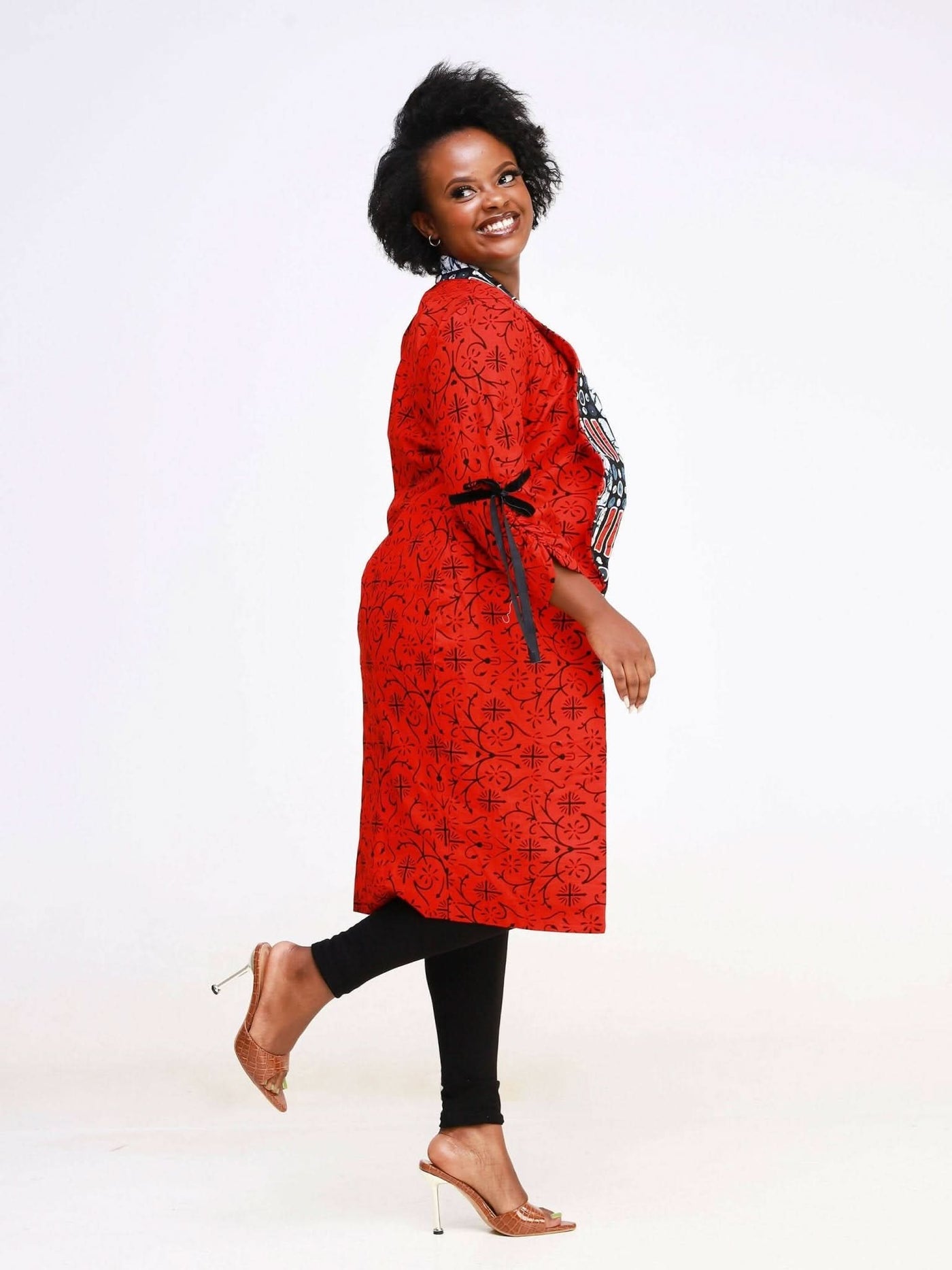 Ancestral House Partnered Kimono Dress - Red - Shopzetu