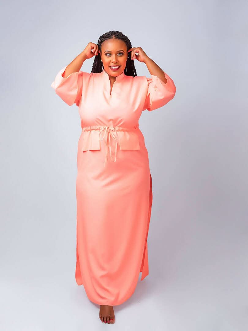 Nika Bonica Elliana Maxi Dress - Coral - Shopzetu